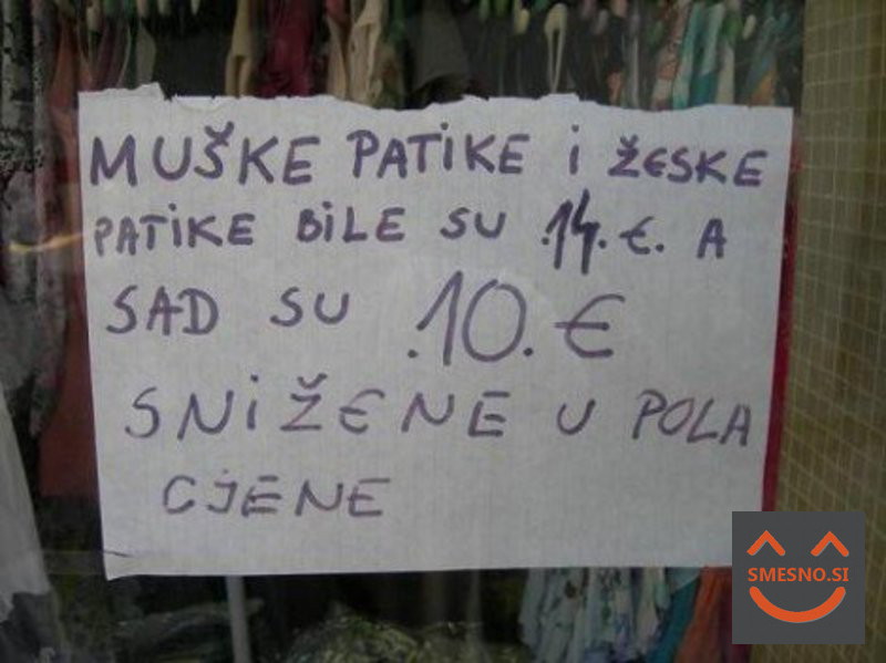 Znižanje copat