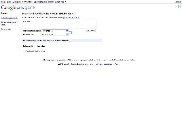 Slovenski prevod vuvuzela