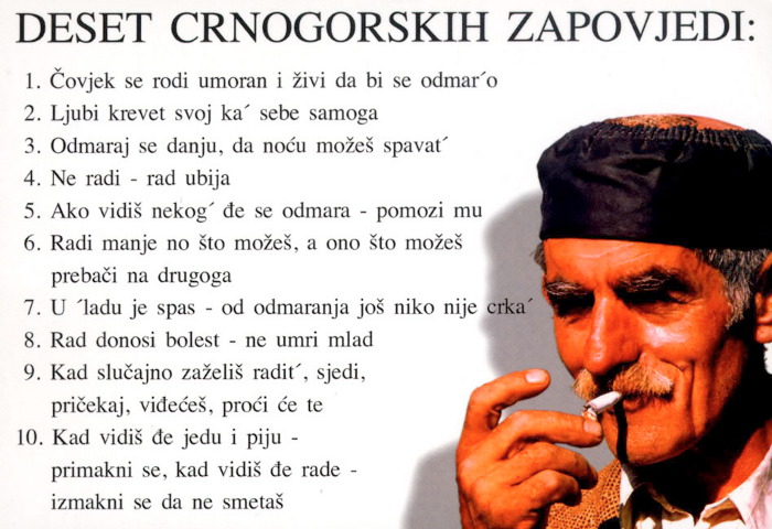 deset črnogorskih zapovedi